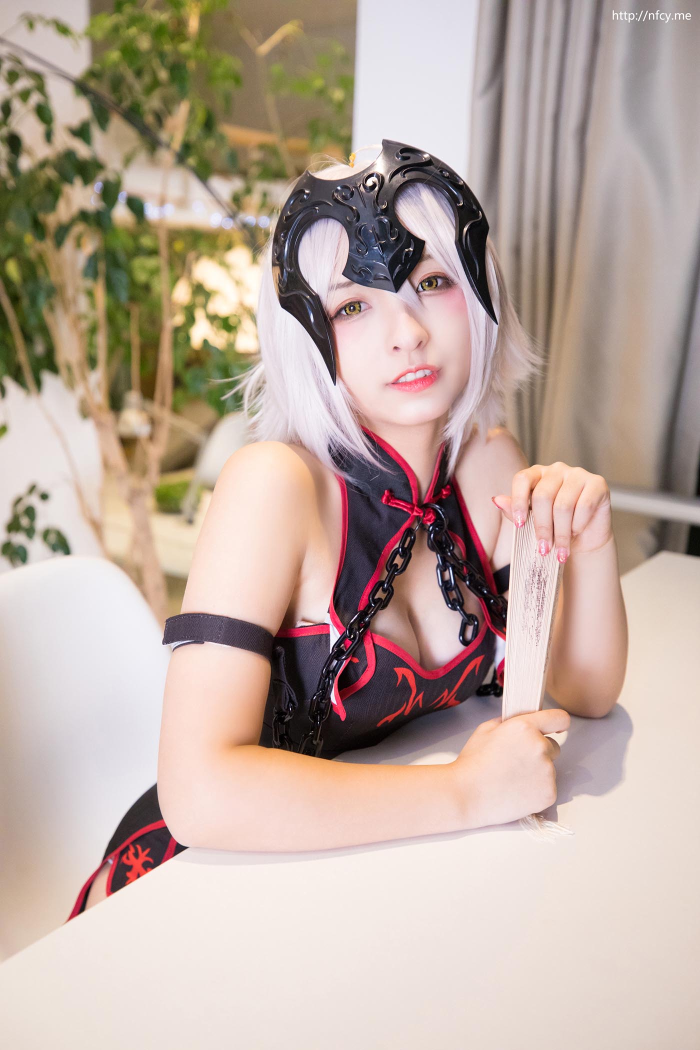 神楽坂真冬 – 旗袍黑贞 Cosplay-第1张