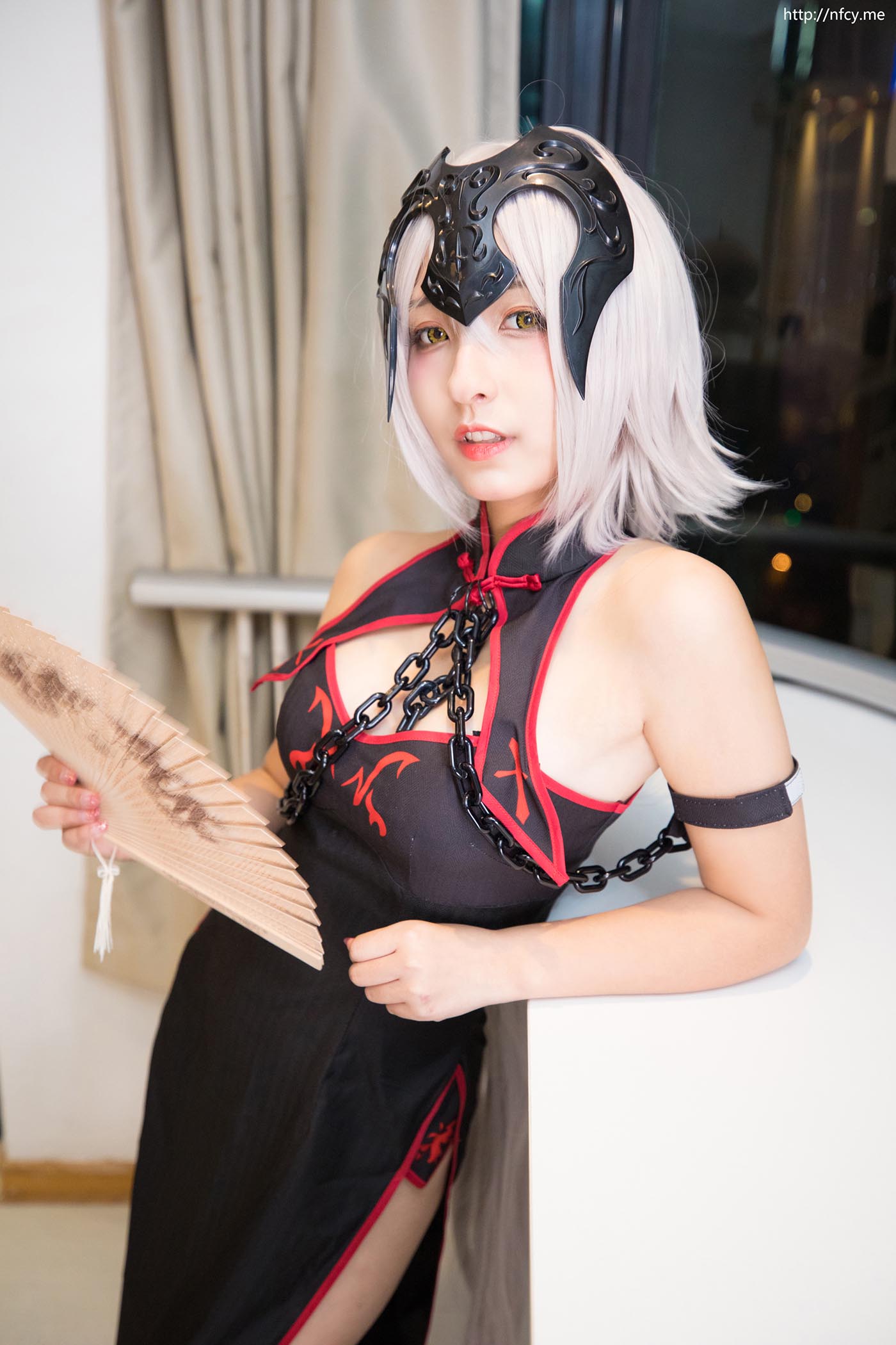神楽坂真冬 – 旗袍黑贞 Cosplay-第2张
