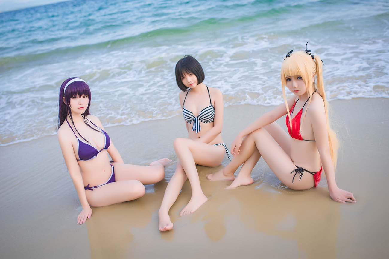 白金Saki写真 – 水着 Cosplay-第2张
