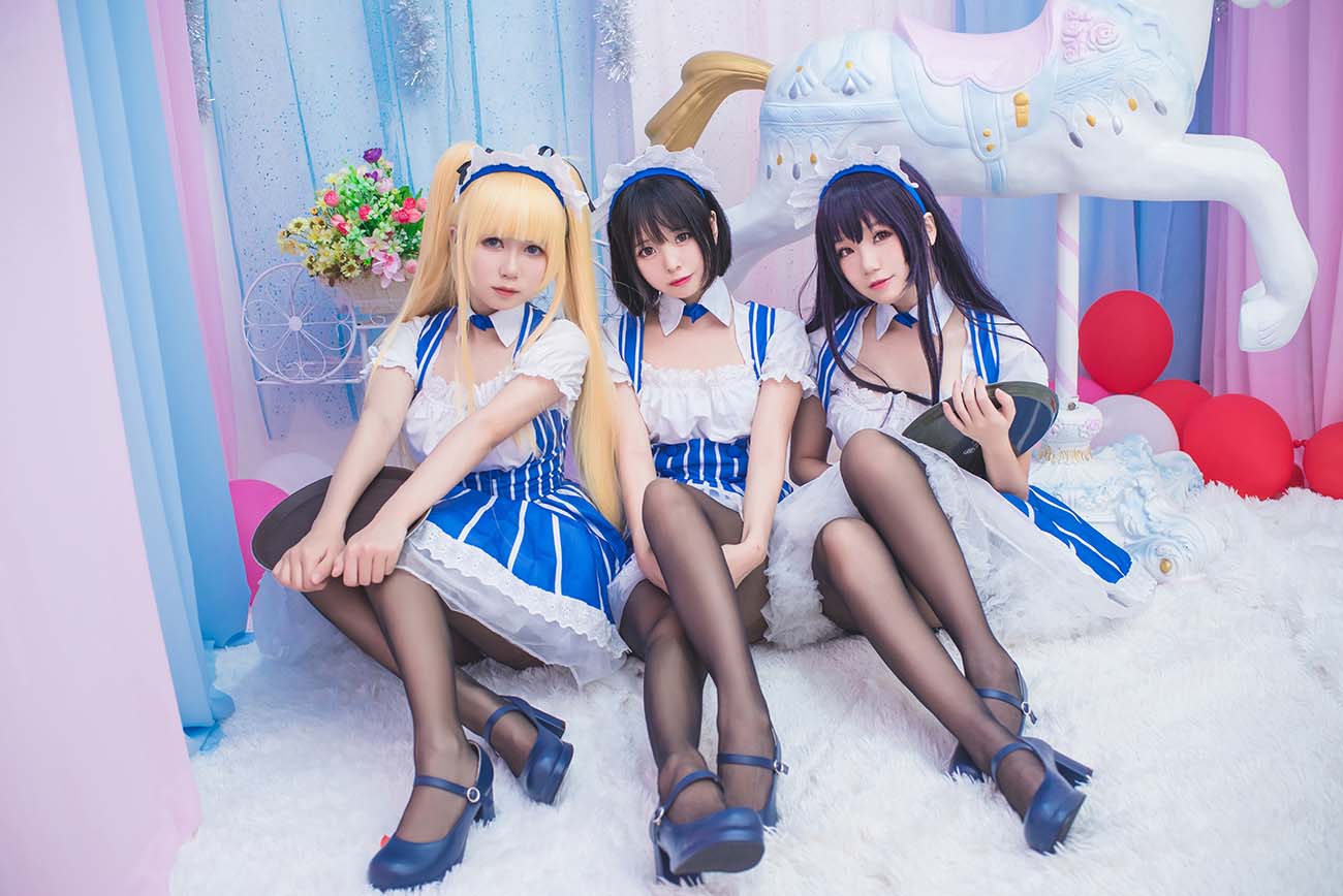 白金Saki写真 – 女仆 Cosplay-第2张