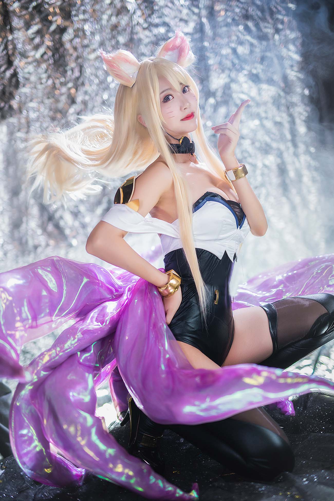 网红美女黑川cos-LOL英雄联盟 阿狸KDA Cosplay-第2张