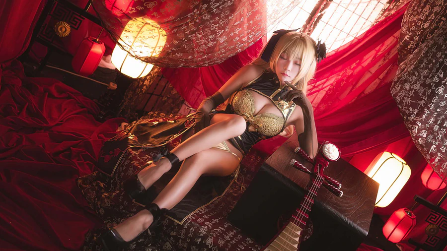 网红美女香草喵cos潘金莲 Cosplay-第1张