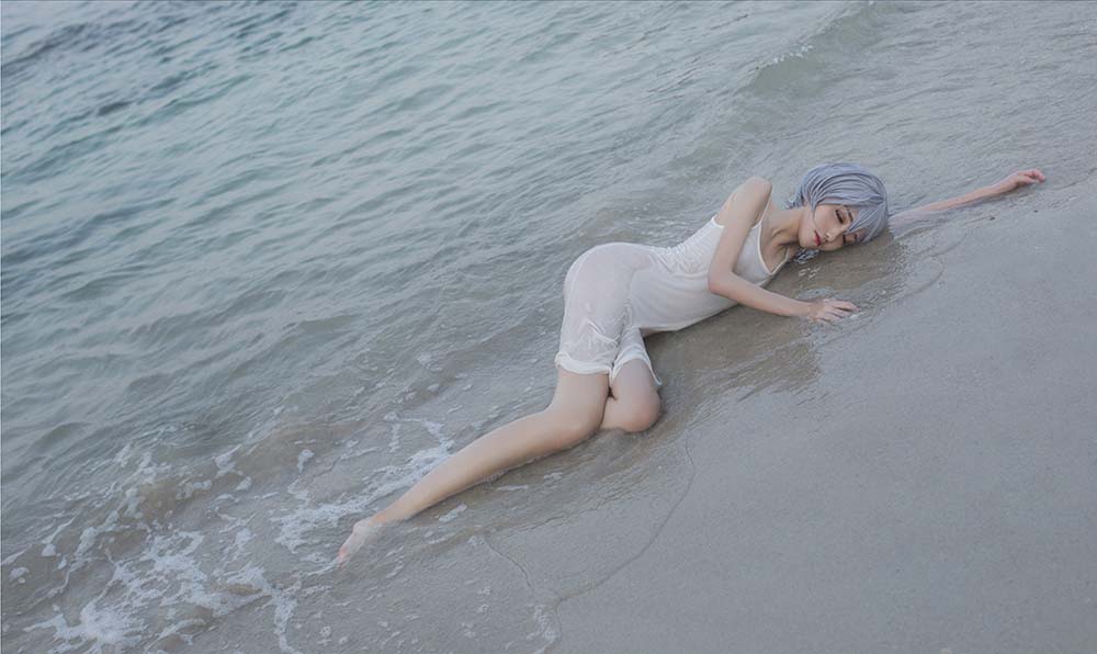 南桃Momoko – 绫波丽白裙 Cosplay-第2张