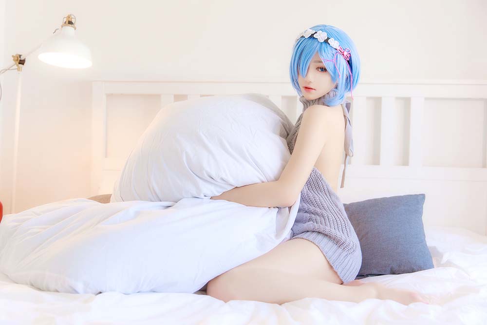 南桃Momoko – 蕾姆露背毛衣 Cosplay-第2张