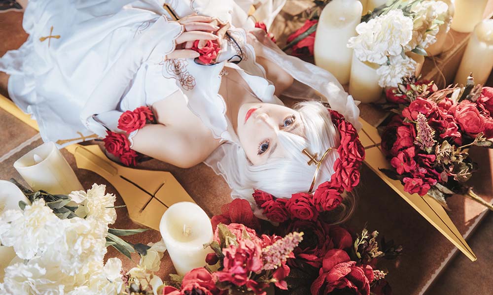 南桃Momoko – 德丽莎花裳月纱 Cosplay-第1张