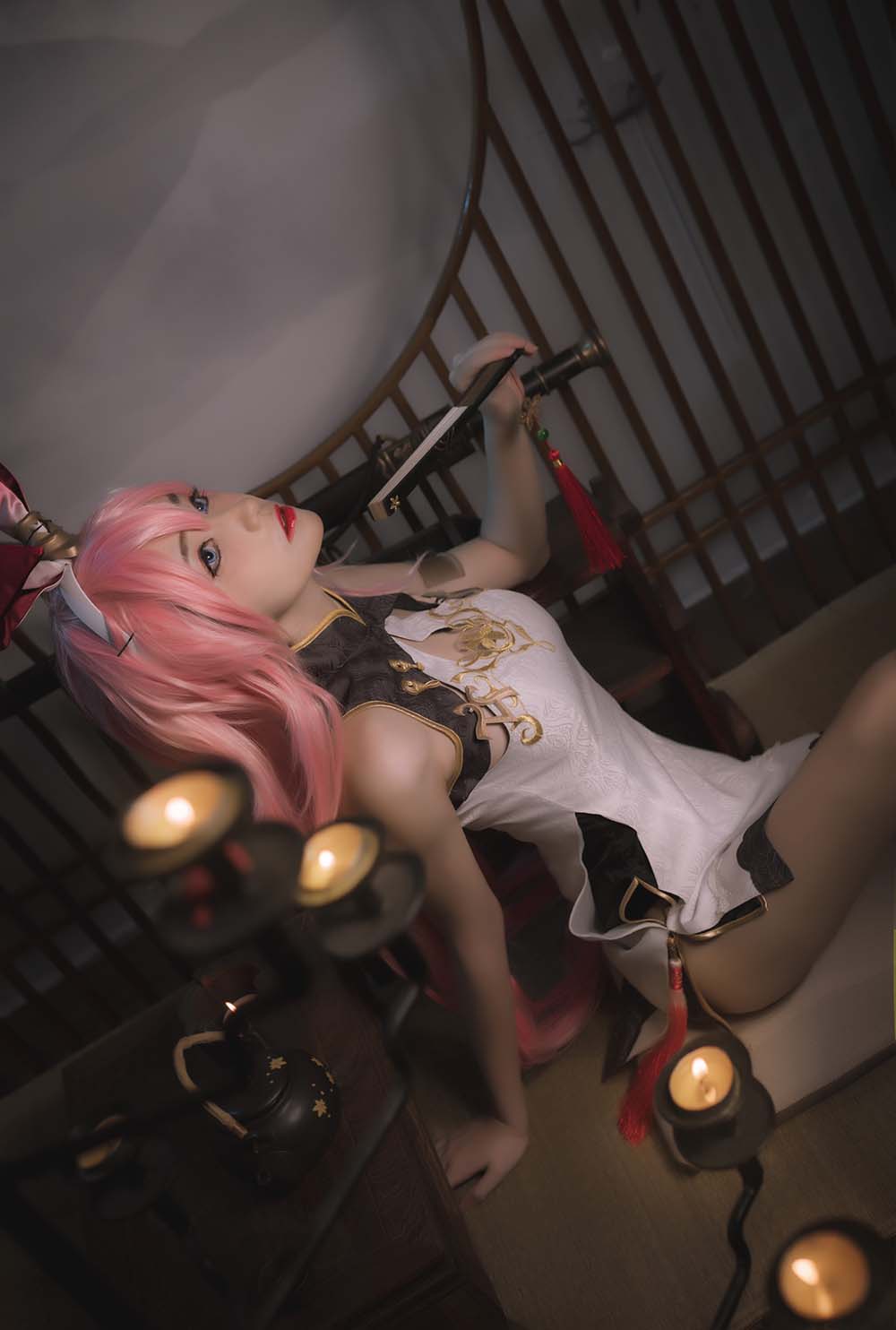 南桃Momoko – 八重樱旗袍 Cosplay-第2张