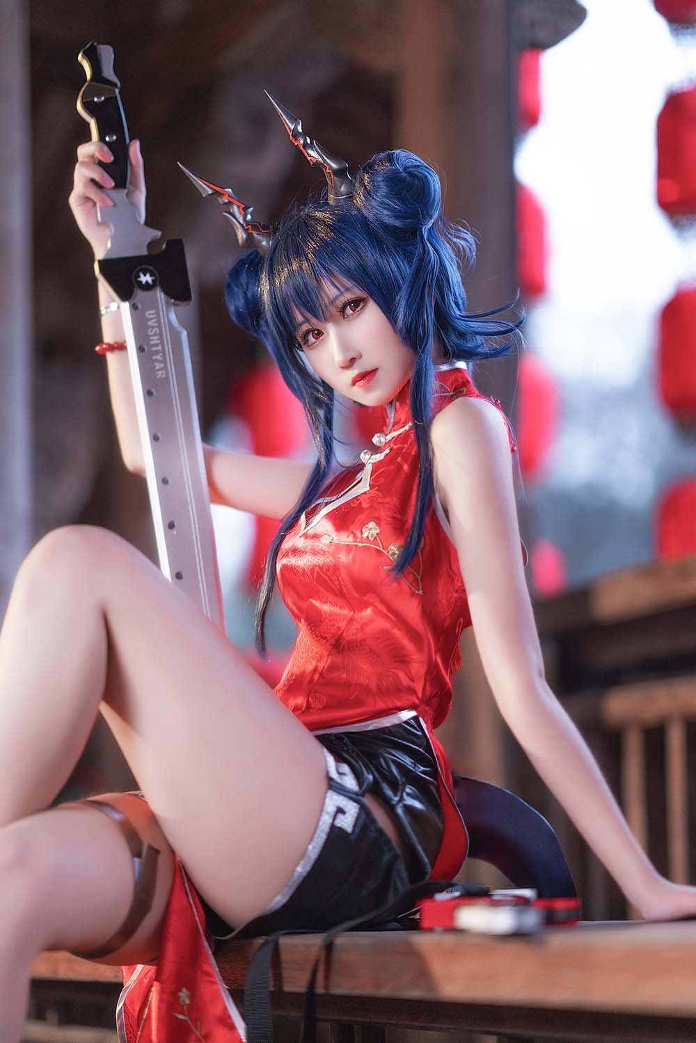 三度_69 – 红色旗袍 Cosplay-第2张