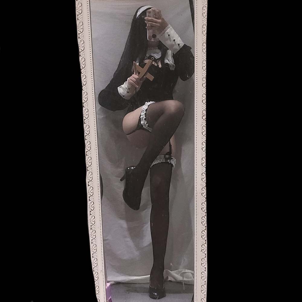 蜜汁猫裘 自拍 修女 Cosplay-第2张