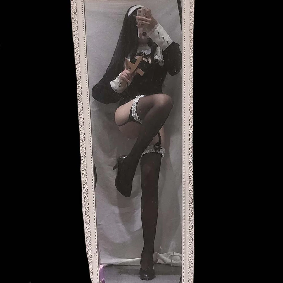 蜜汁猫裘 自拍 修女 Cosplay-第2张