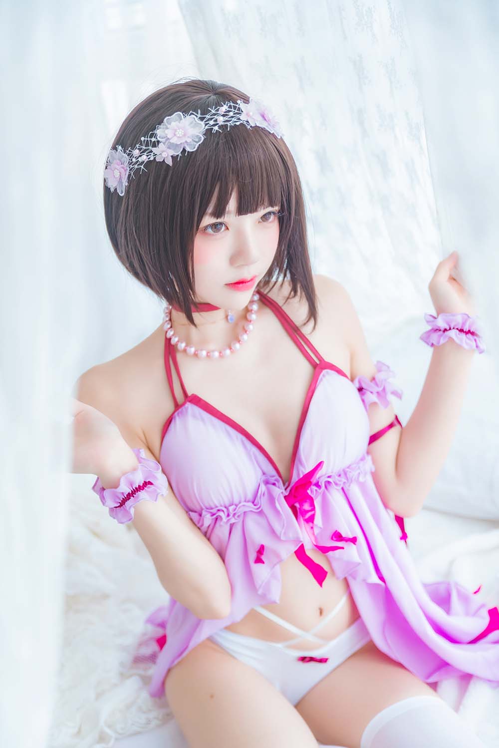 桜桃喵 – 加藤惠小睡裙 Cosplay-第1张
