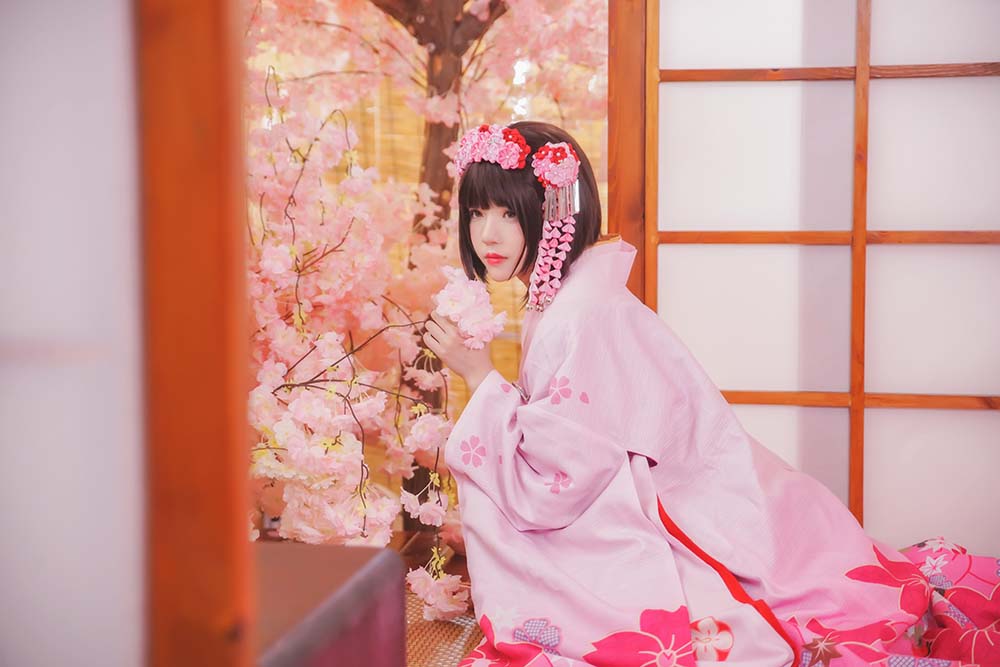 桜桃喵 – 加藤惠和服 Cosplay-第2张