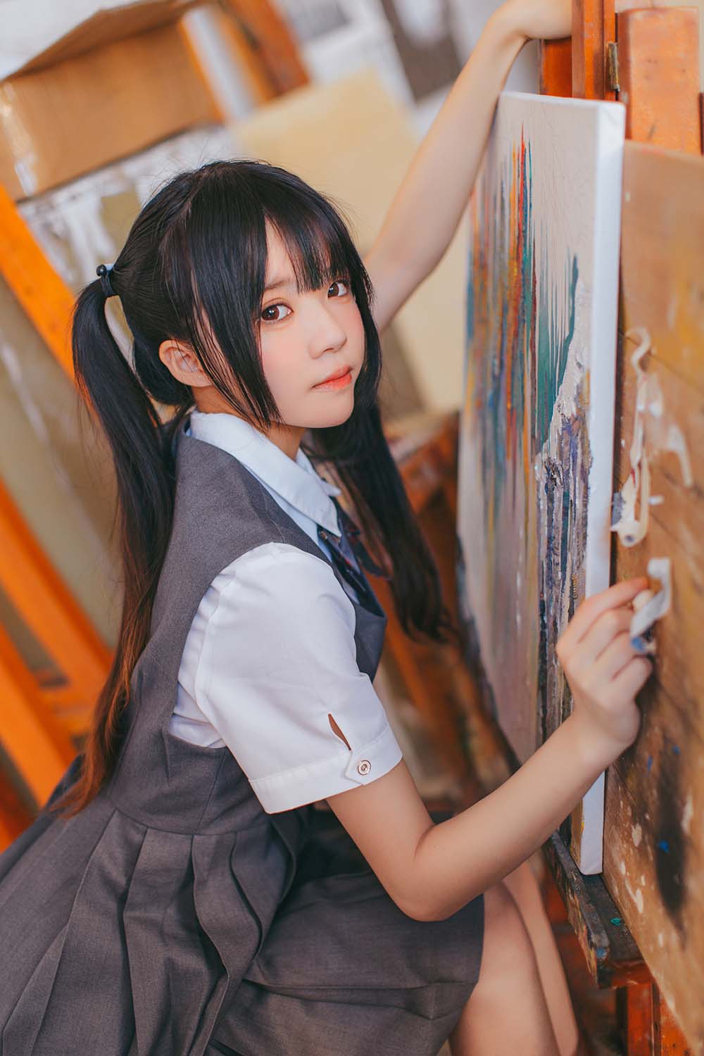 桜桃喵 – 画室少女 Cosplay-第2张