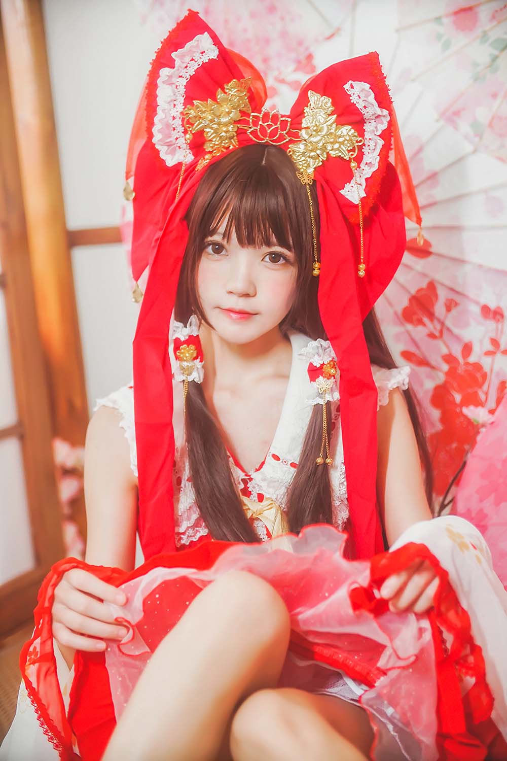 桜桃喵 – 灵梦 新年快乐 Cosplay-第1张