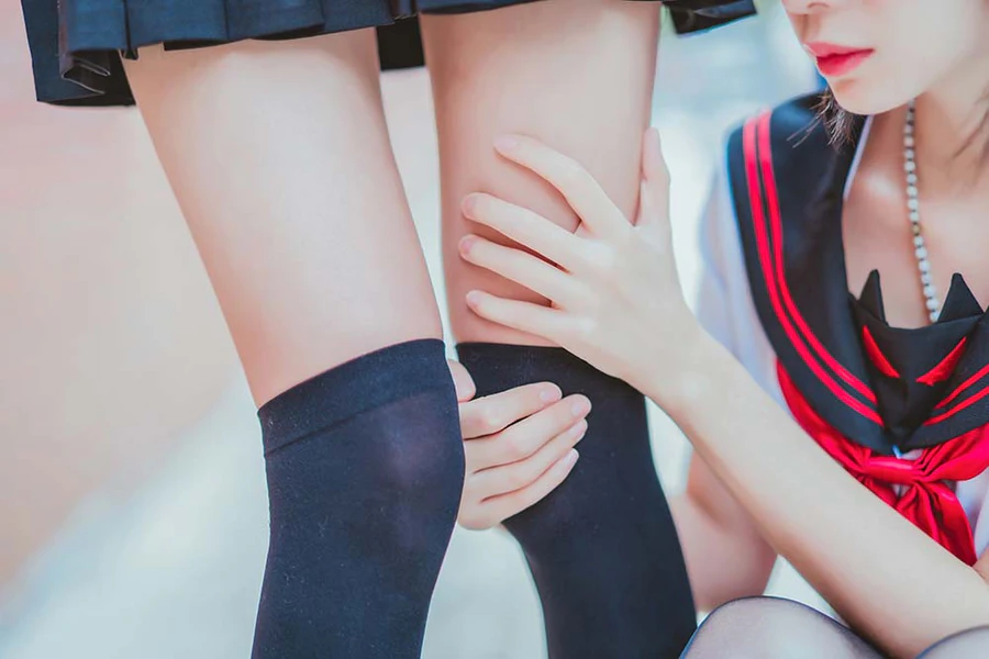 桜桃喵&疯猫ss – JK百合 02 Cosplay-第1张