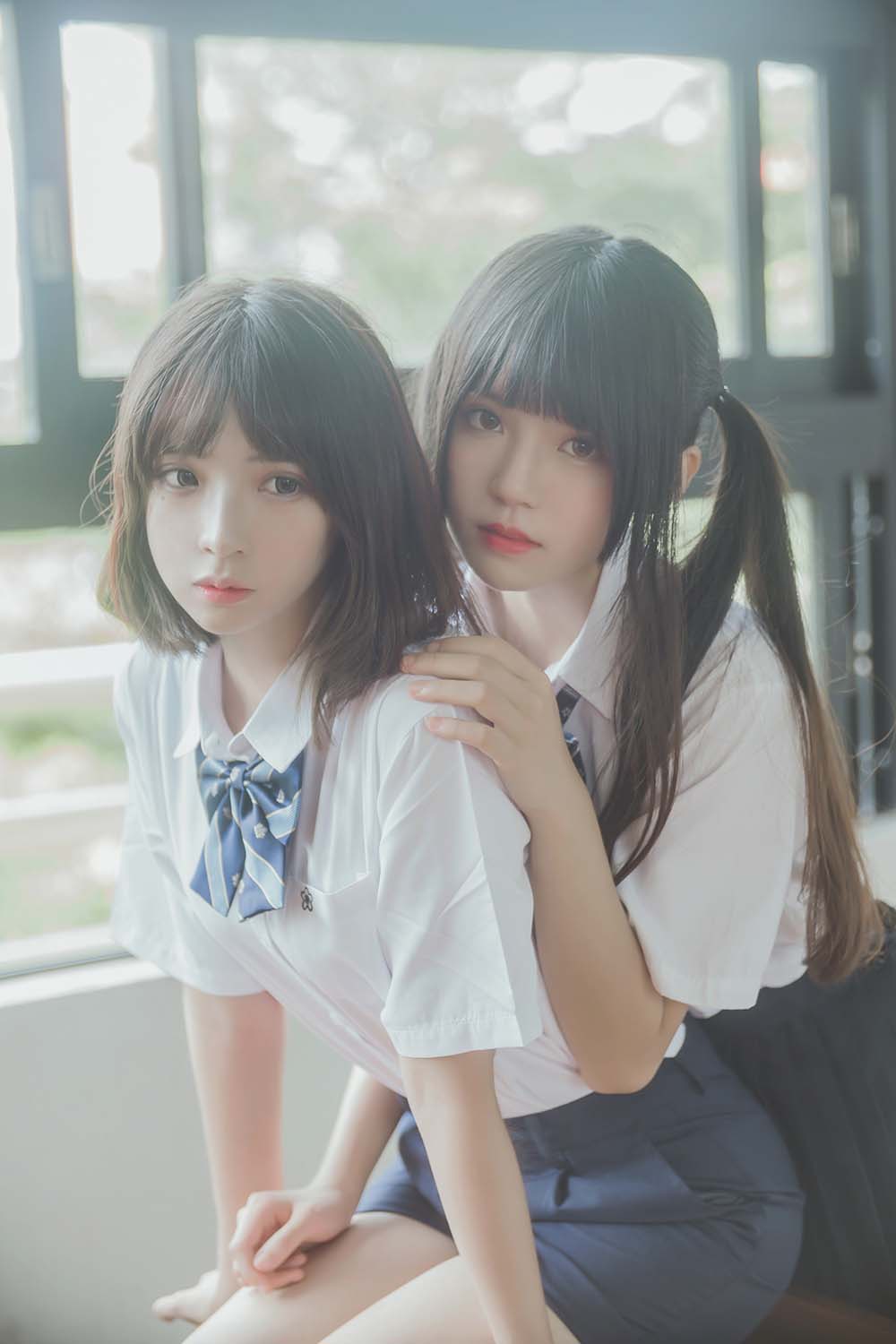 桜桃喵&疯猫ss – JK百合 01 Cosplay-第1张