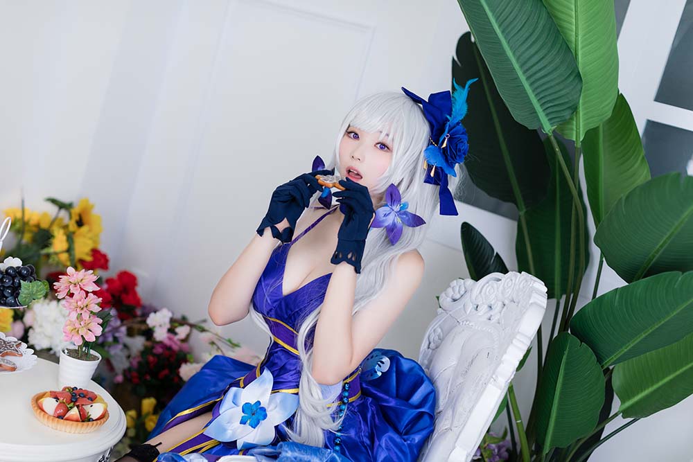 BamBi写真 – Azur Lane – Illustrious (Never-Ending Tea Party ver.) Cosplay-第2张