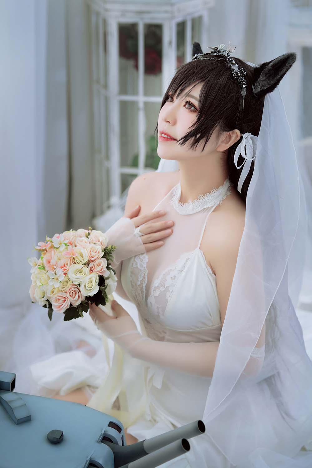 半半子 – 爱宕花嫁 Cosplay-第1张