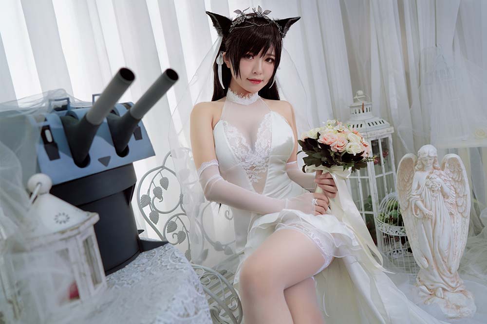 半半子 – 爱宕花嫁 Cosplay-第2张