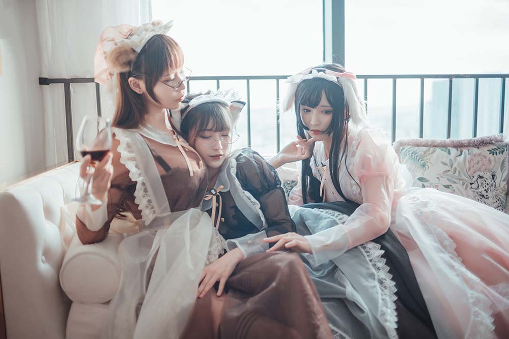 铁板烧鬼舞w – 爱老师 奶文 透明女仆 Cosplay-第2张