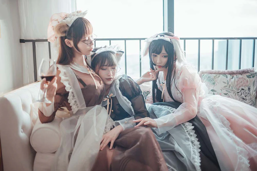 铁板烧鬼舞w – 爱老师 奶文 透明女仆 Cosplay-第2张