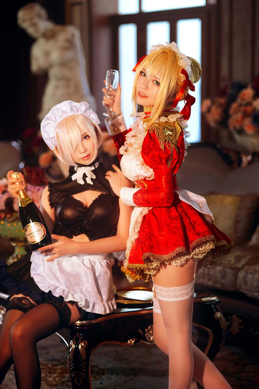 半半子&面饼仙儿 – Claudius x Kyrielight Maid Cosplay-第1张