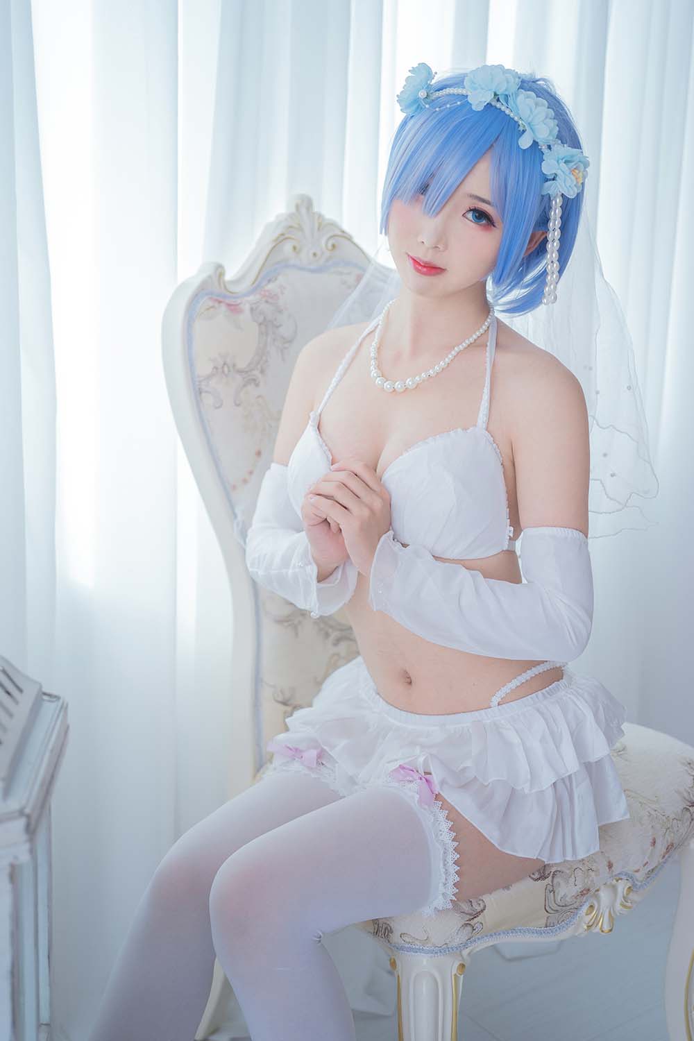 面饼仙儿 – 花嫁蕾姆 Cosplay-第1张
