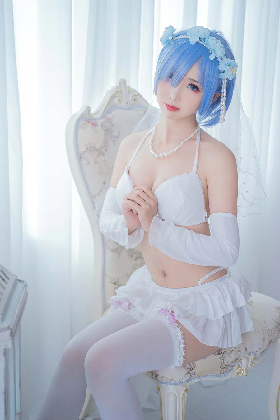 面饼仙儿 – 花嫁蕾姆 Cosplay-第1张