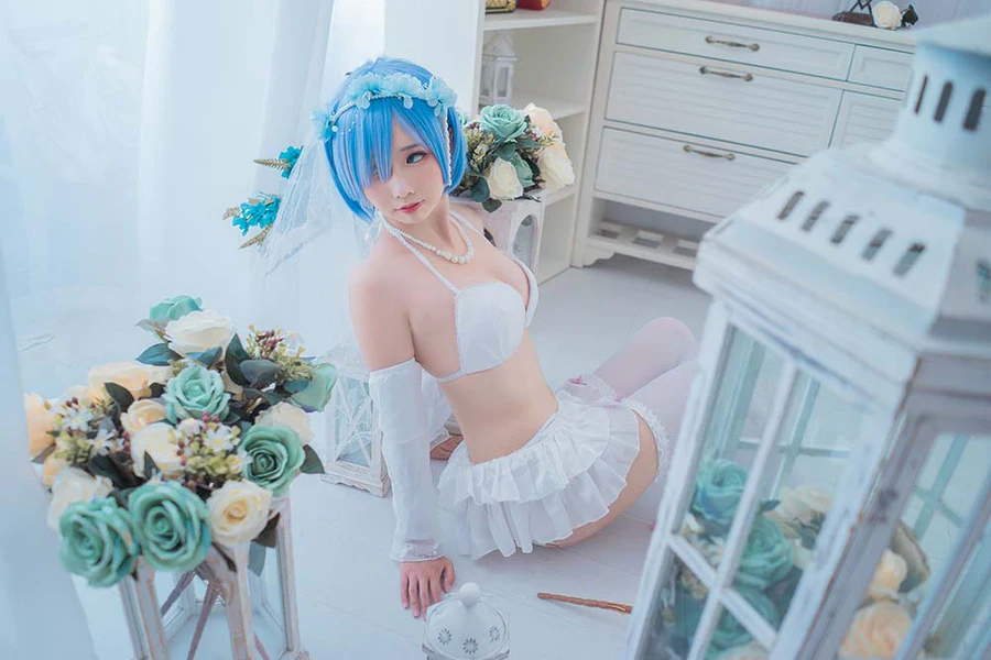 面饼仙儿 – 花嫁蕾姆 Cosplay-第2张