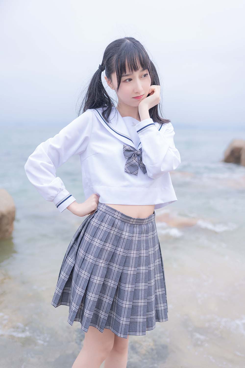 木绵绵OwO – 海边JK Cosplay-第1张