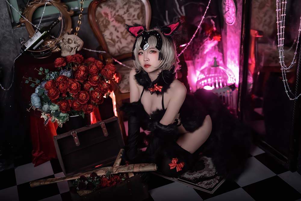 二佐Nisa – Fate黑贞万圣节 Cosplay-第1张