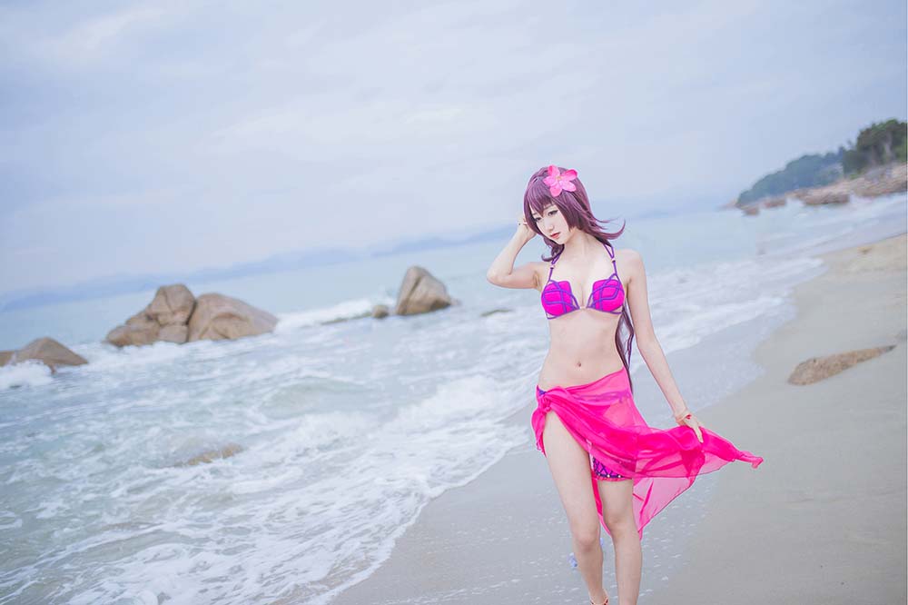 木绵绵OwO – 泳装斯卡哈 Cosplay-第1张