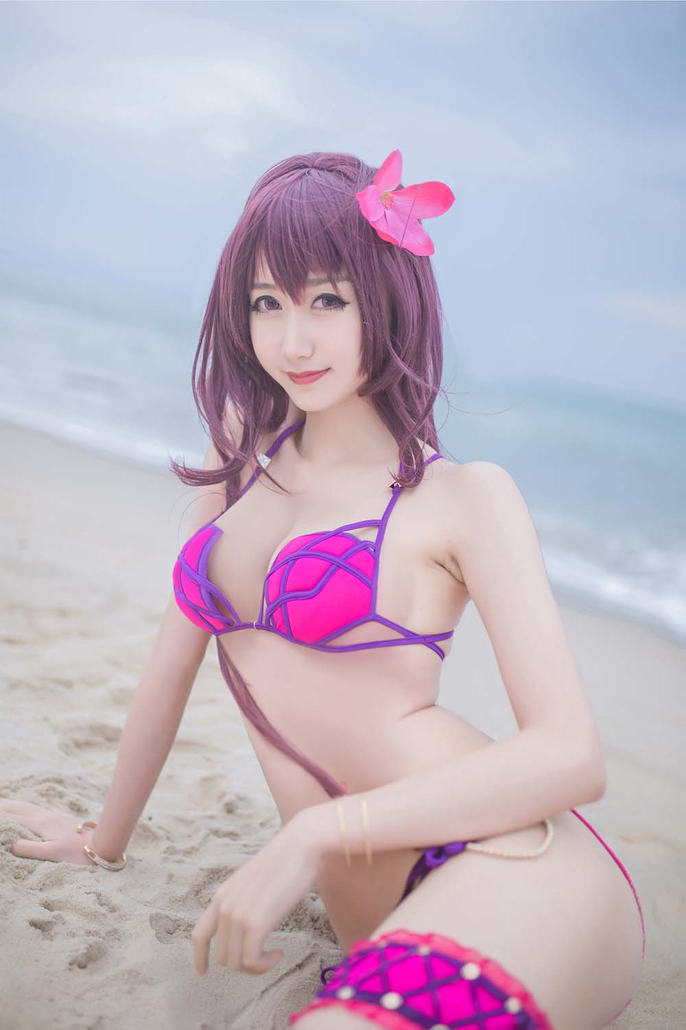 木绵绵OwO – 泳装斯卡哈 Cosplay-第2张