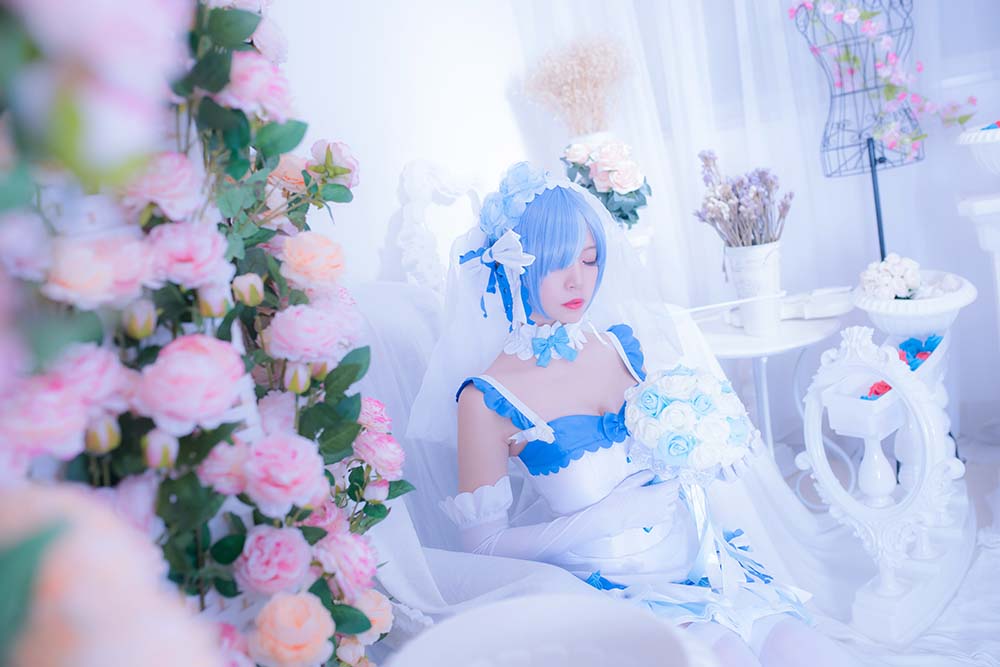 二佐Nisa – 雷姆花嫁 Cosplay-第1张