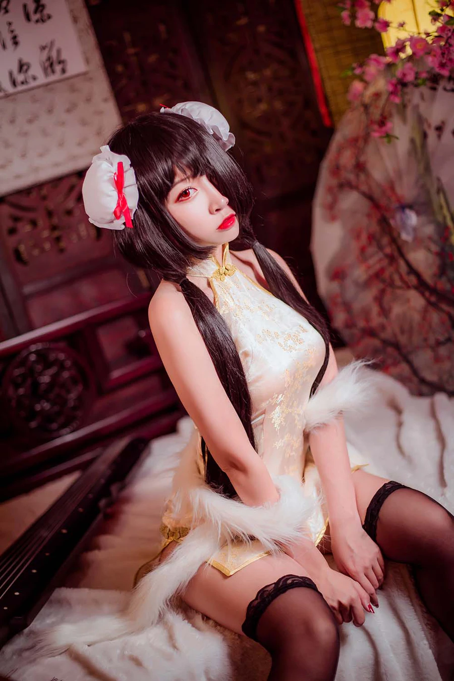 二佐Nisa – 狂三旗袍 Cosplay-第1张