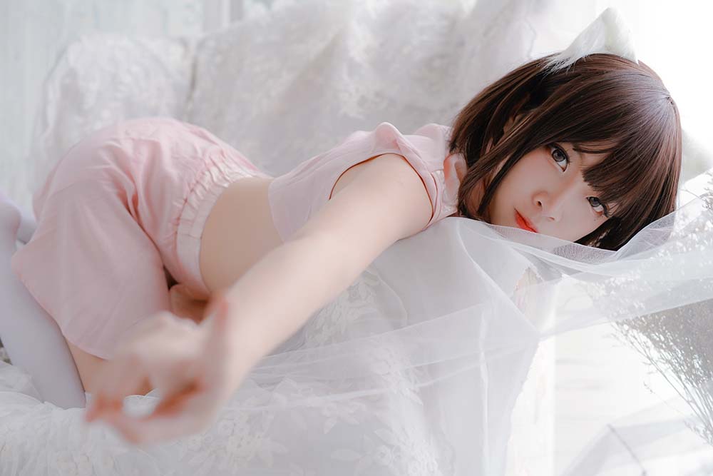 二佐Nisa – 粉旗袍 Cosplay-第2张