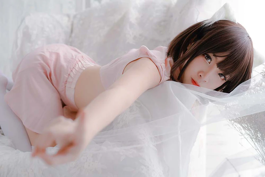 二佐Nisa – 粉旗袍 Cosplay-第2张