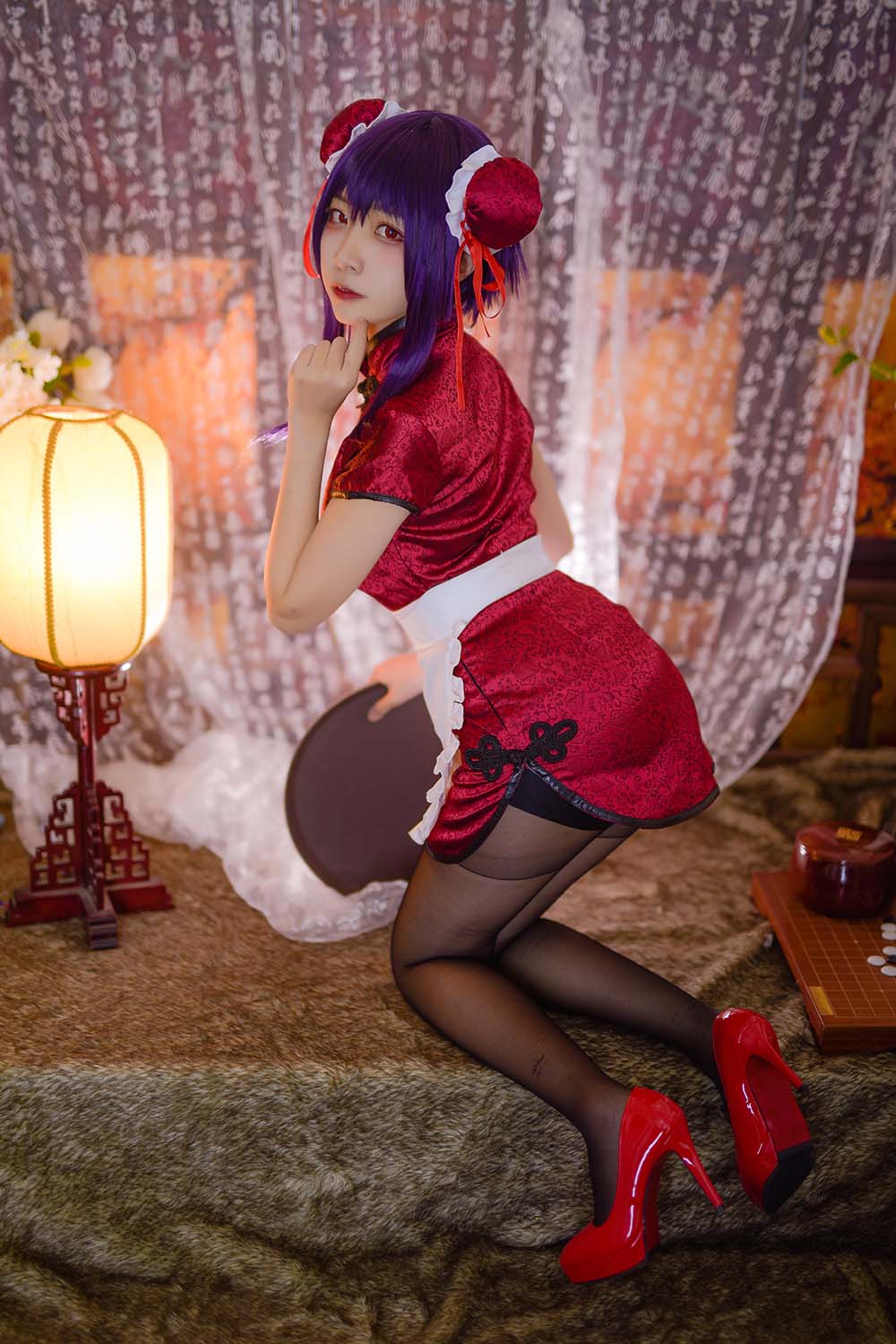 二佐Nisa – 女主学姐旗袍 Cosplay-第1张