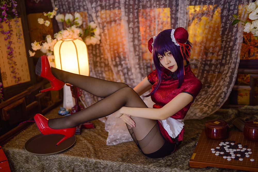 二佐Nisa – 女主学姐旗袍 Cosplay-第2张