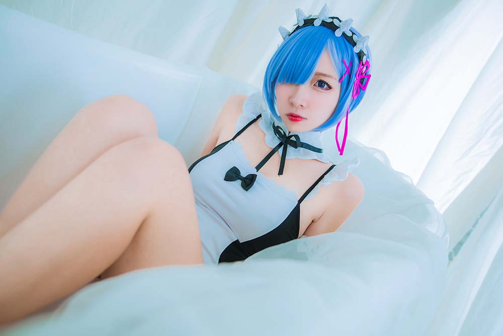 二佐Nisa – 蕾姆泳装 Cosplay-第2张
