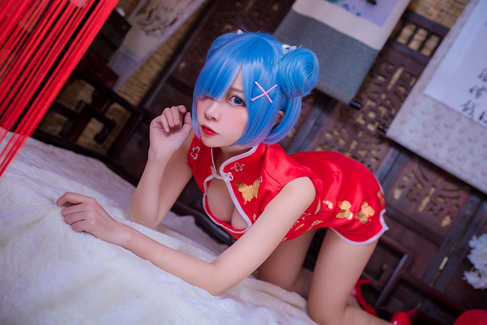 二佐Nisa – 蕾姆旗袍 Cosplay-第1张