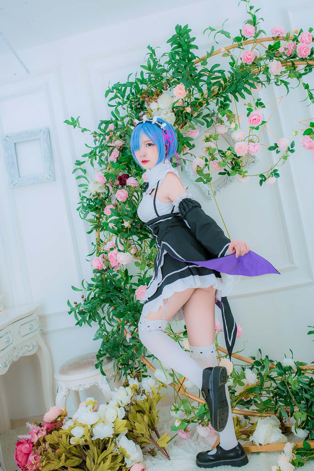 二佐Nisa – 蕾姆女仆 Cosplay-第2张