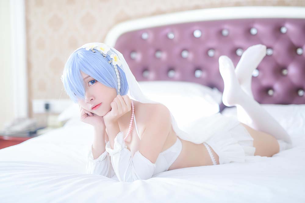 二佐Nisa – 蕾姆婚纱 Cosplay-第1张