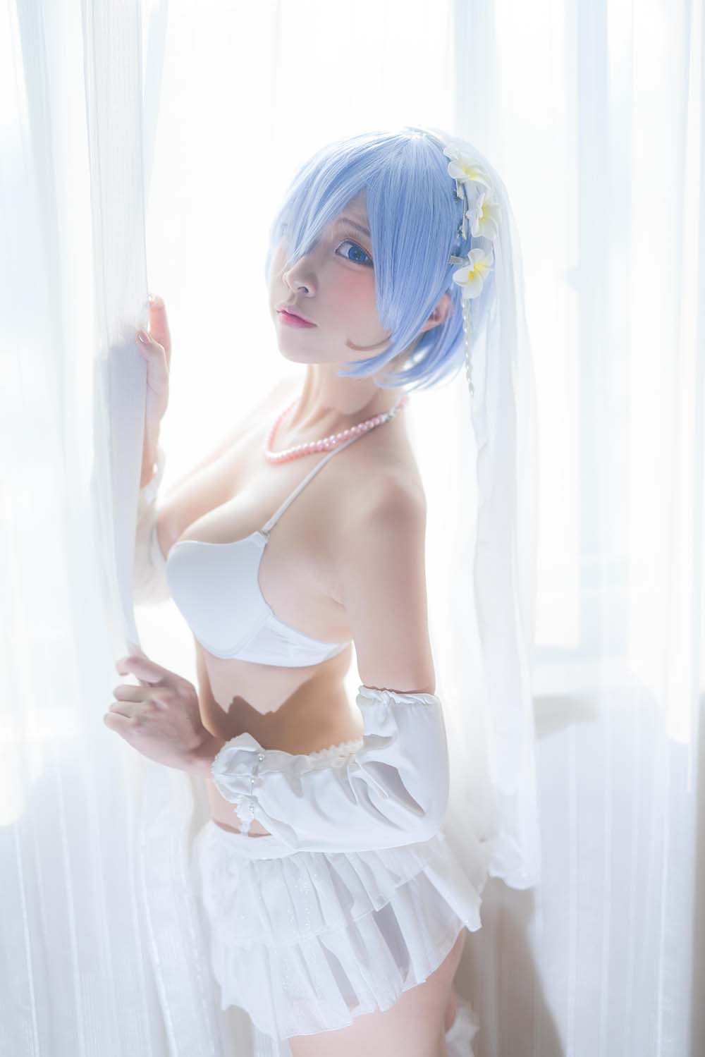 二佐Nisa – 蕾姆婚纱 Cosplay-第2张