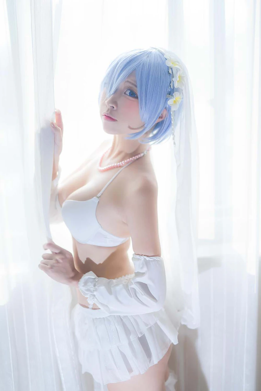 二佐Nisa – 蕾姆婚纱 Cosplay-第2张