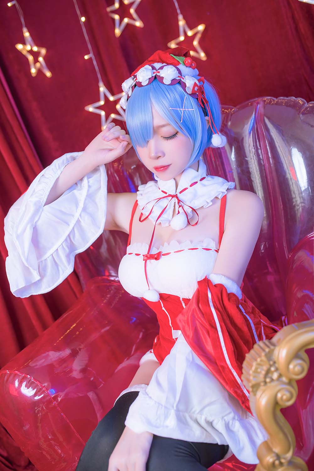 二佐Nisa – 雷姆圣诞 Cosplay-第1张