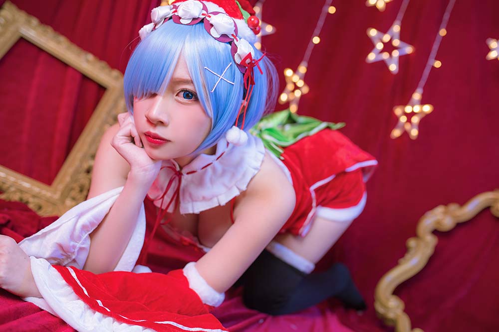 二佐Nisa – 雷姆圣诞 Cosplay-第2张