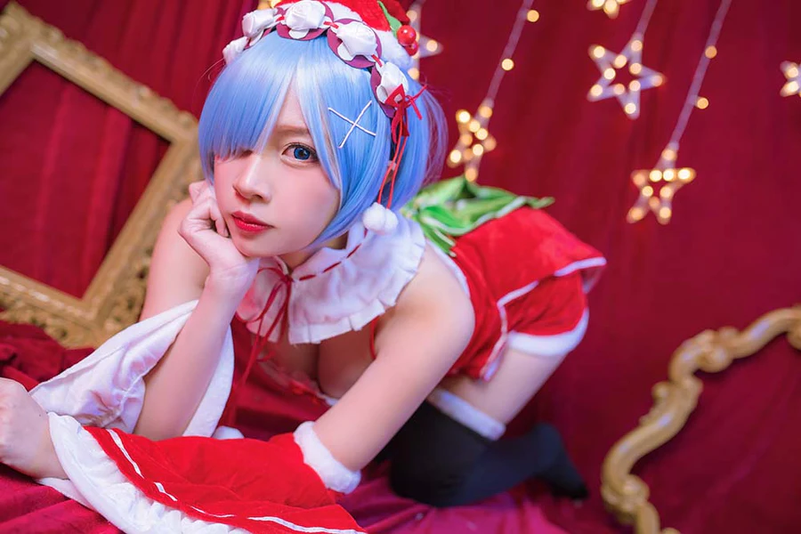 二佐Nisa – 雷姆圣诞 Cosplay-第2张