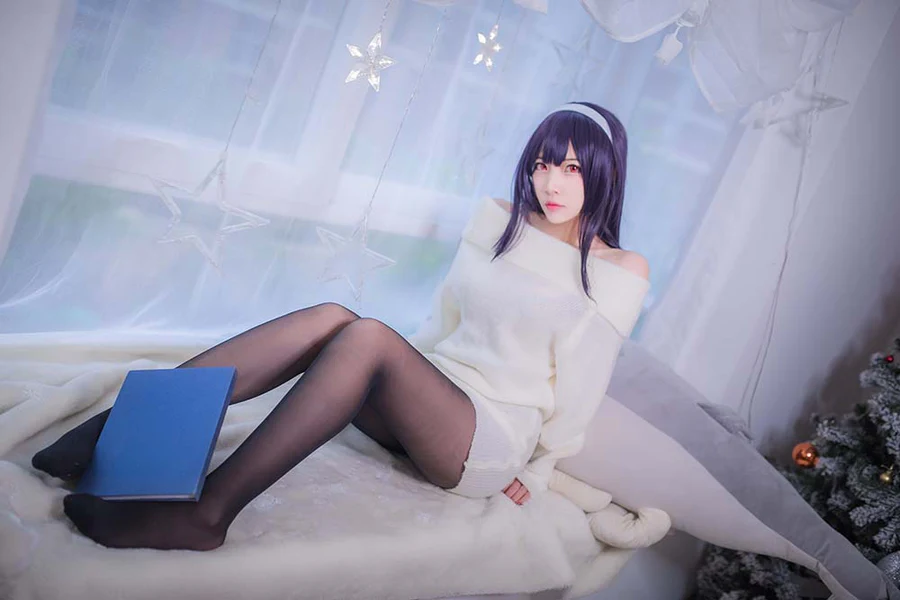 二佐Nisa – 霞之丘诗羽学姐毛衣 Cosplay-第2张
