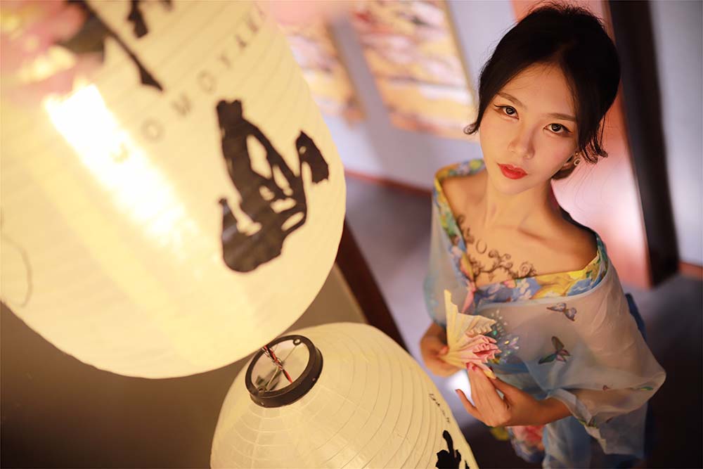 利世 – 水蓝和服 Cosplay-第2张