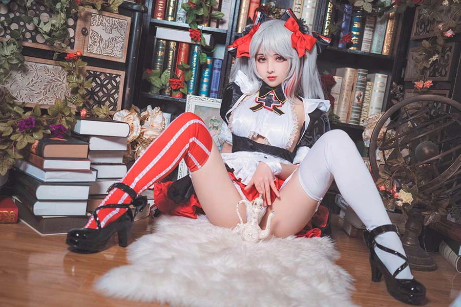 rioko凉凉子 – 欧根亲王女仆 Cosplay-第2张